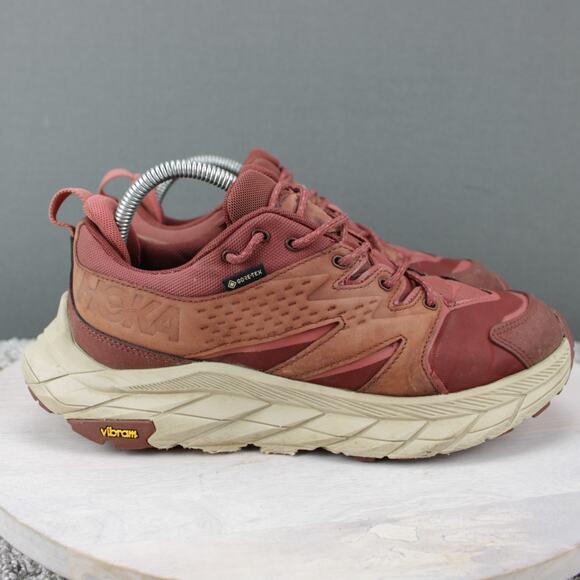 Hoka One One Shoes - Hoka Anacapa Low GTX Womens Size 9B Red Gore-Tex Waterproof Trail Sneaker Hiking